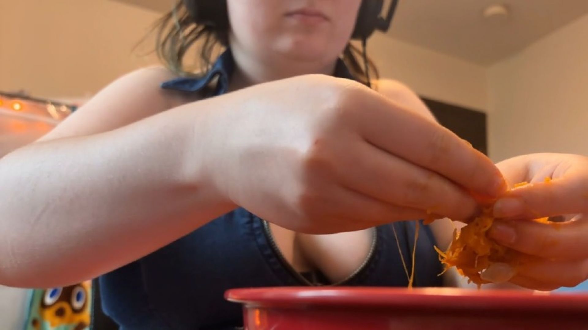 Separating Squishy Messy Pumpkin Seeds