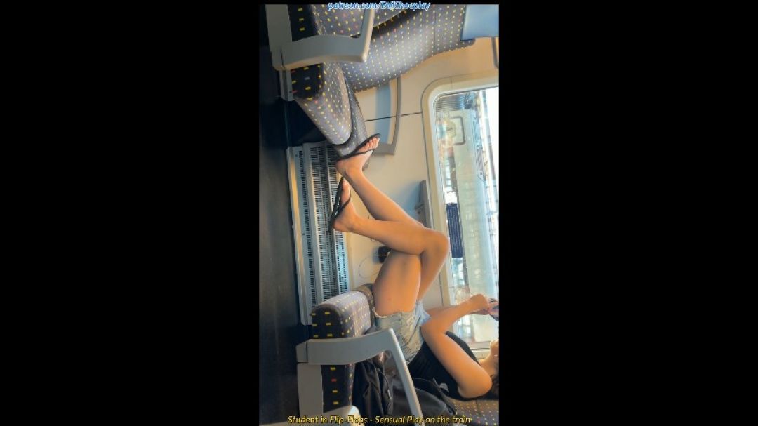 Student Flip-Flops Foot Dangling