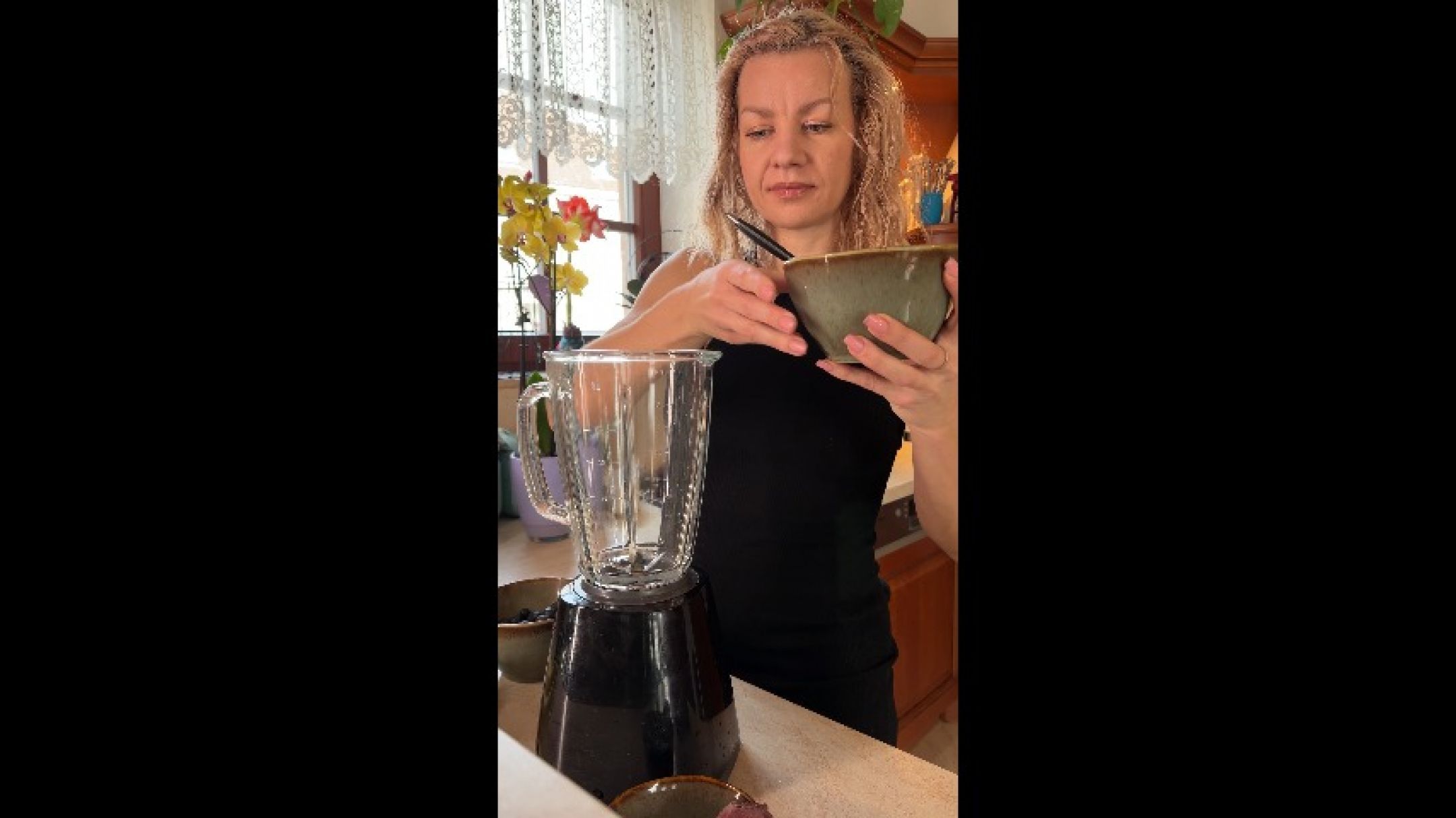 Elegant Smoothie Preparation.Morning Kitchen ASMR