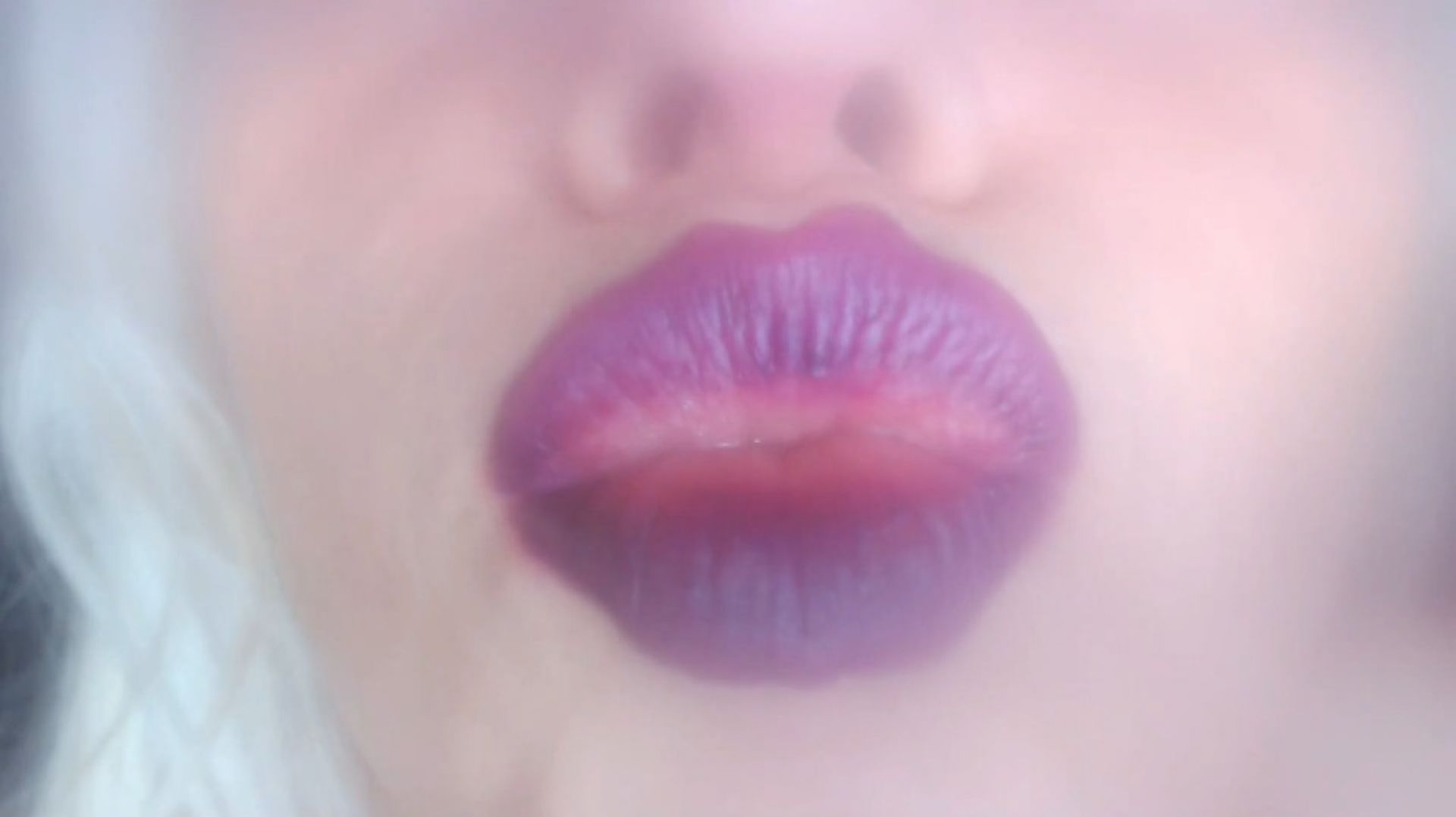 Purple Lipstick Blackout Kisses