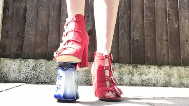 Arikajira Red Boots Crush BBW Fetish