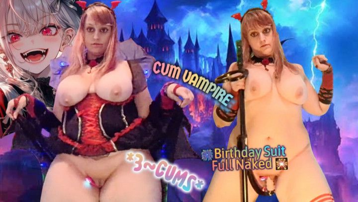 Bday Suit Vampire 3 CUMS Pogodick Fuck Machine Cowgirl Style