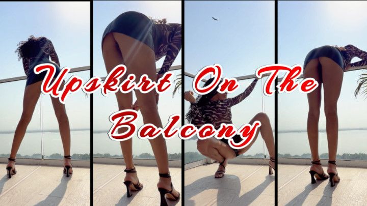 Upskirt On The Balcony- Ebony Goddess Rosie Reed Upskirt