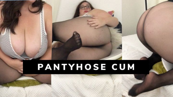 Sheer Black Pantyhose Cum