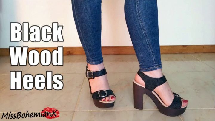 Black Wood Heels - Posing and Walking