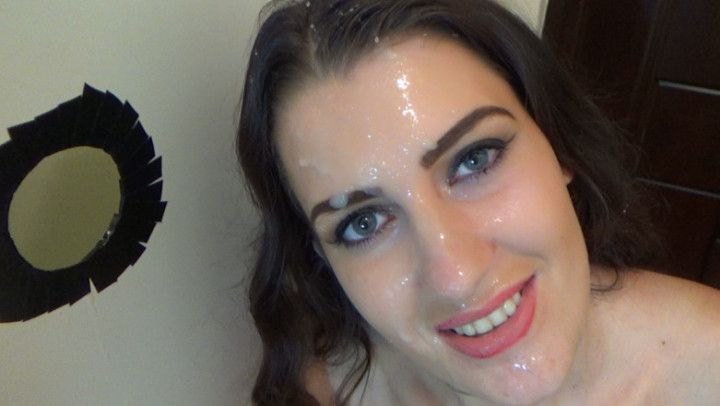 GloryHole teen takes huge facial