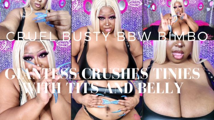 Cruel Busty BBW Bimbo Giantess Crushes Tinies with Big Tits