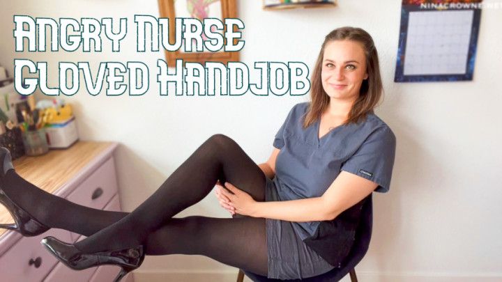 Angry Nurse Gloved Handjob
