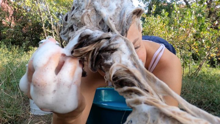 Washing My Hair in the Garden