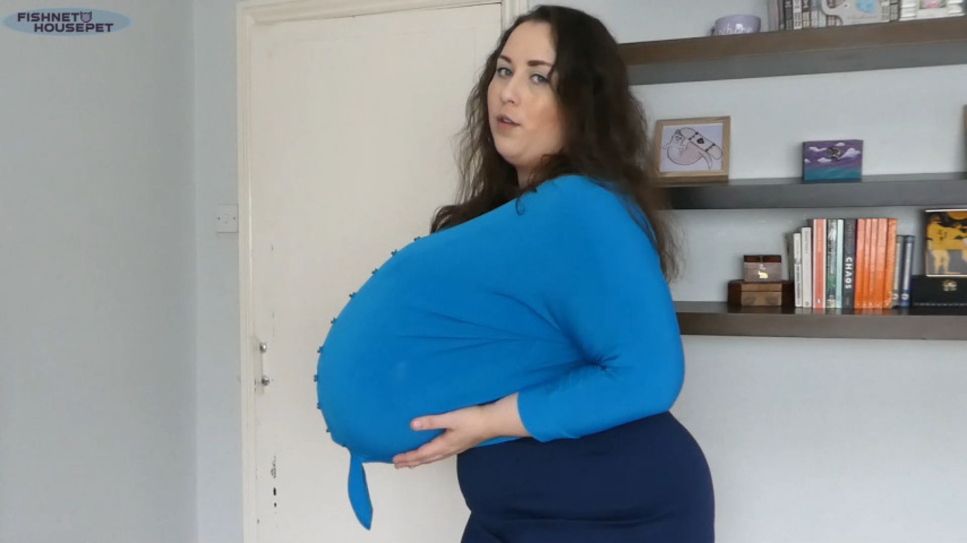 Blue Balloon Blowing And Stuffing