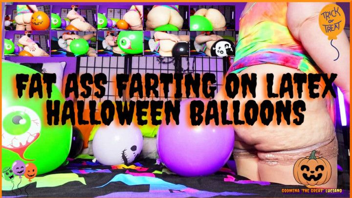 Fat Ass Farting On Latex Halloween Balloons With GodMina
