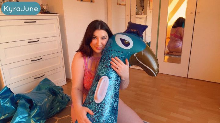 Destroying, Popping and Cumming on my Inflatable Peacock