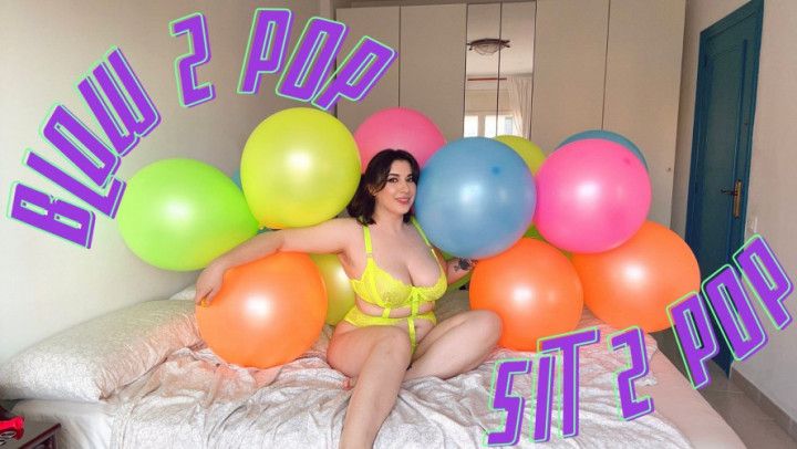 Blow to Pop and Sit to Pop with Neon Balloons