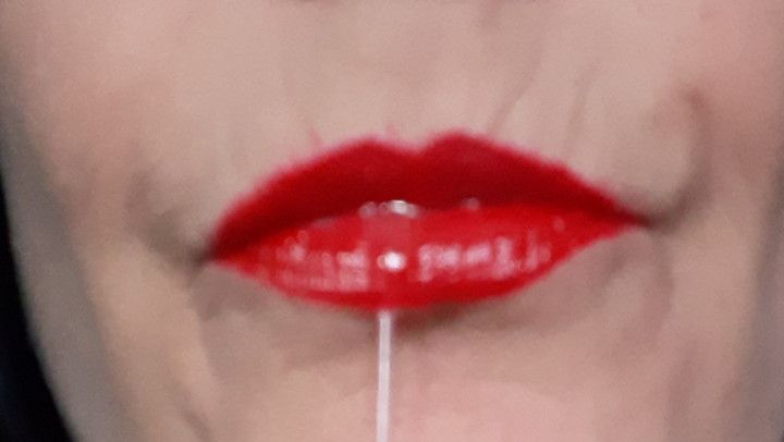 Lipstick Fetish. Applying my Shiny red lipstick