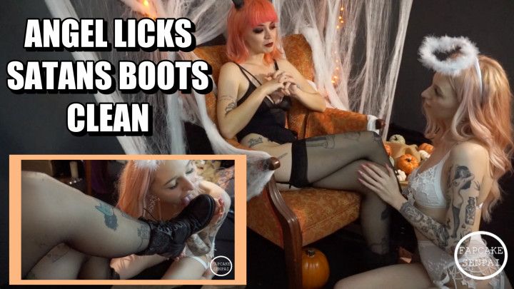 Satan Makes Angel Lick Boots Clean