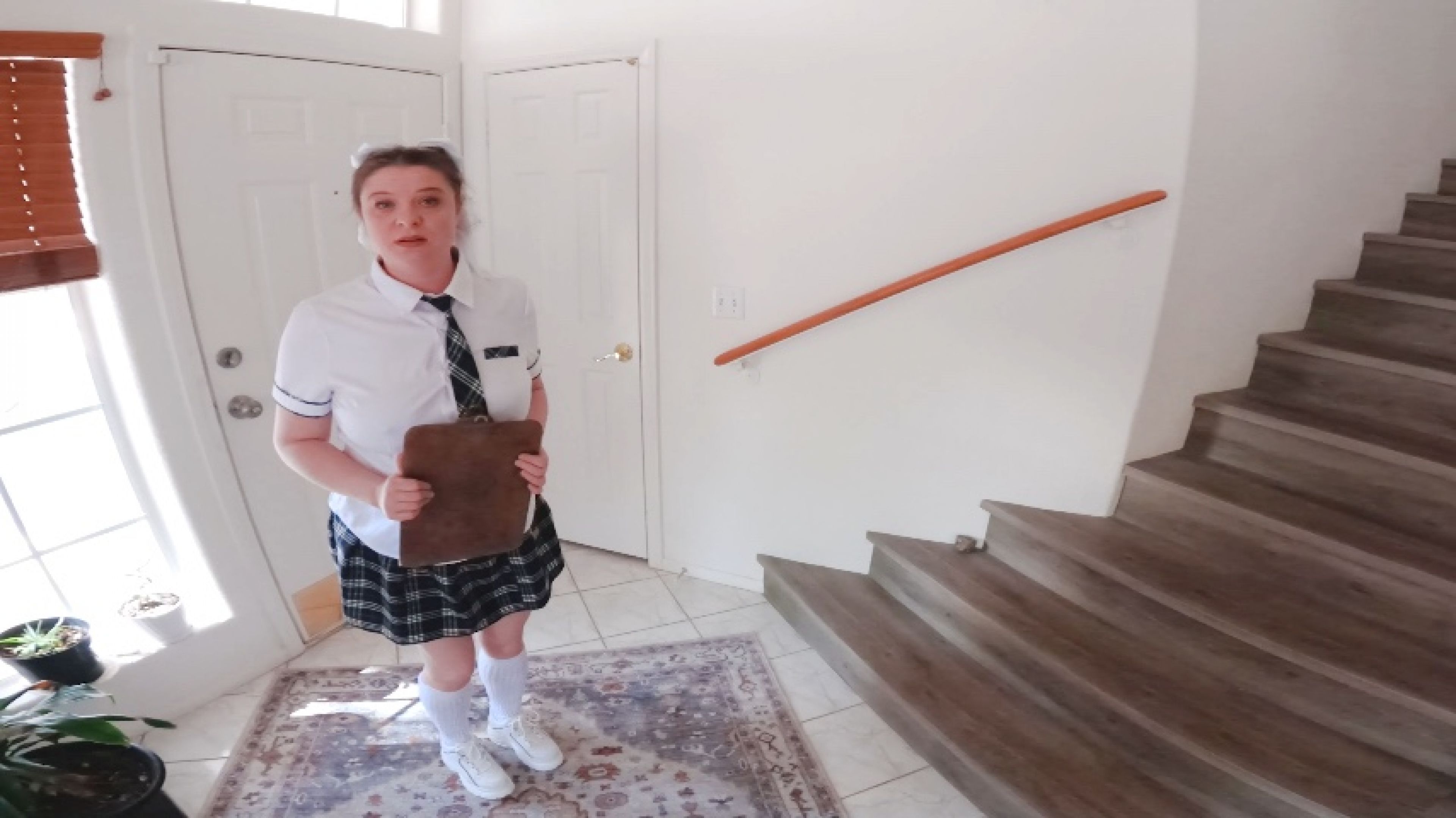 Teen taking donations door to door takes a load for the girl