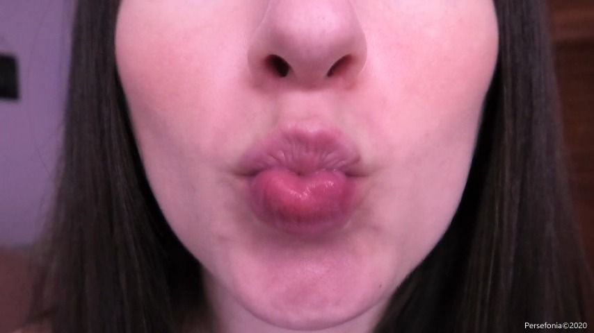 Puckering my lips, playing with saliva