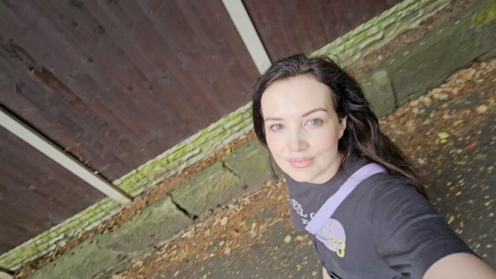 Upskirt outdoor purple panty wetting peeing