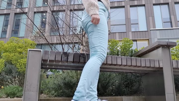 Mint jeans urban outdoor wetting peeing