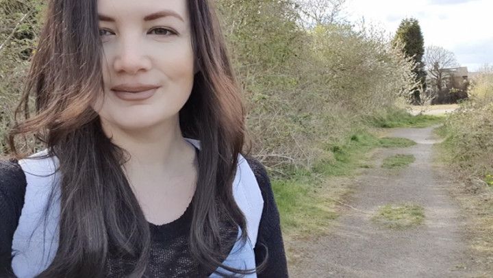 Blue dress outdoor wetting on the field