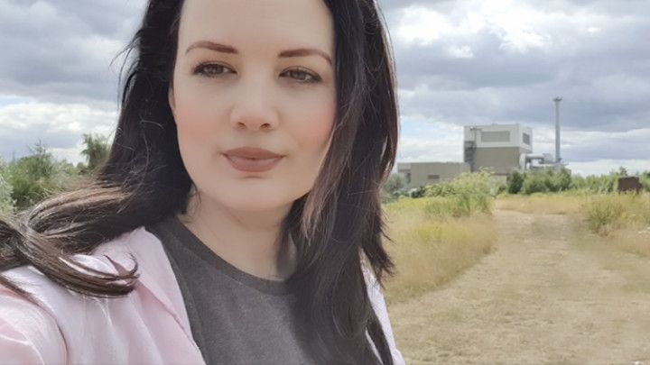 Outdoor grey skirt wetting peeing