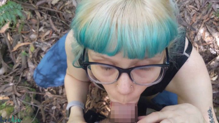 Hiking Trail Blowjob and Facial Pregnant #bg