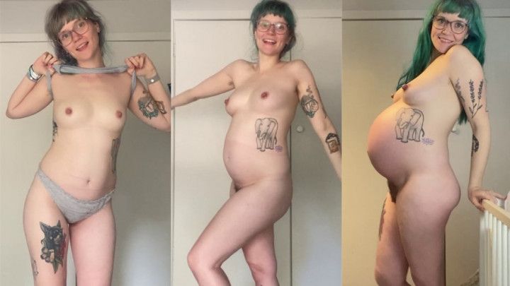 My Nude 2nd Pregnant Belly Bump Growth