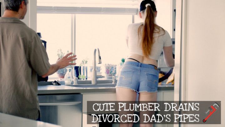 Cute Plumber Drains Divorced step-Dad's Cock