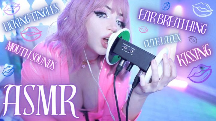 LATEX, EAR BREATHING, KISSING, &amp; LICKING TINGLES ASMR SFW