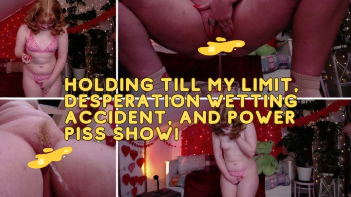 Pee Holding to Desperation Wetting Accident and Power Piss