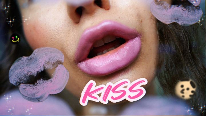 Sensual creamy pink kiss