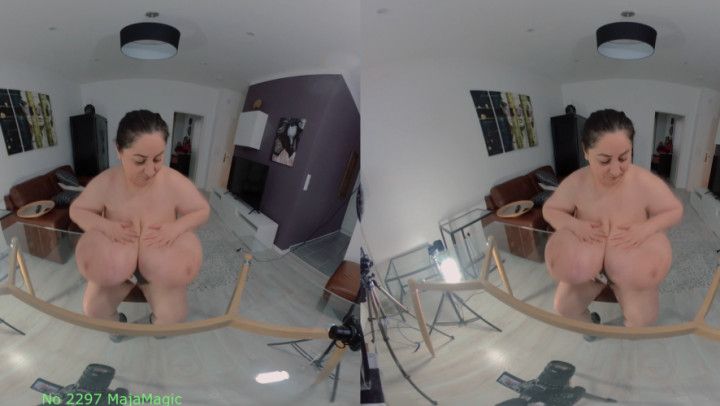 VR180  Alice's Big Tits on a Glass Table