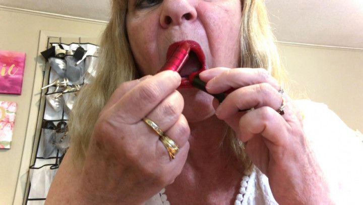 2 reds to apply to my lips close up