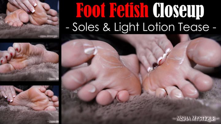 Foot Fetish Closeup Soles &amp; Lotion Tease