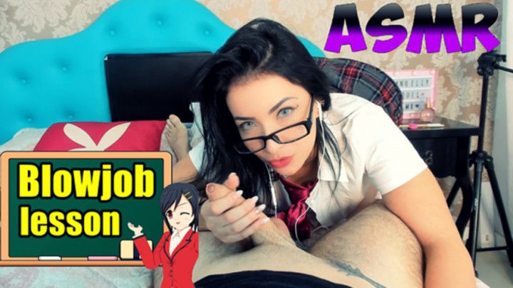 Hot teacher blowjob lesson ASMR creampie