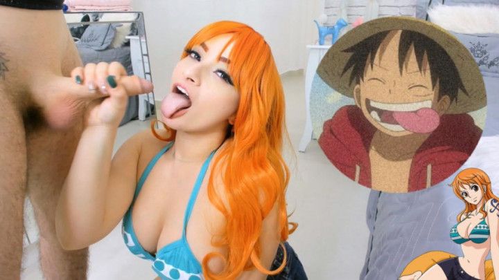 Cosplay Nami one piece blowjob