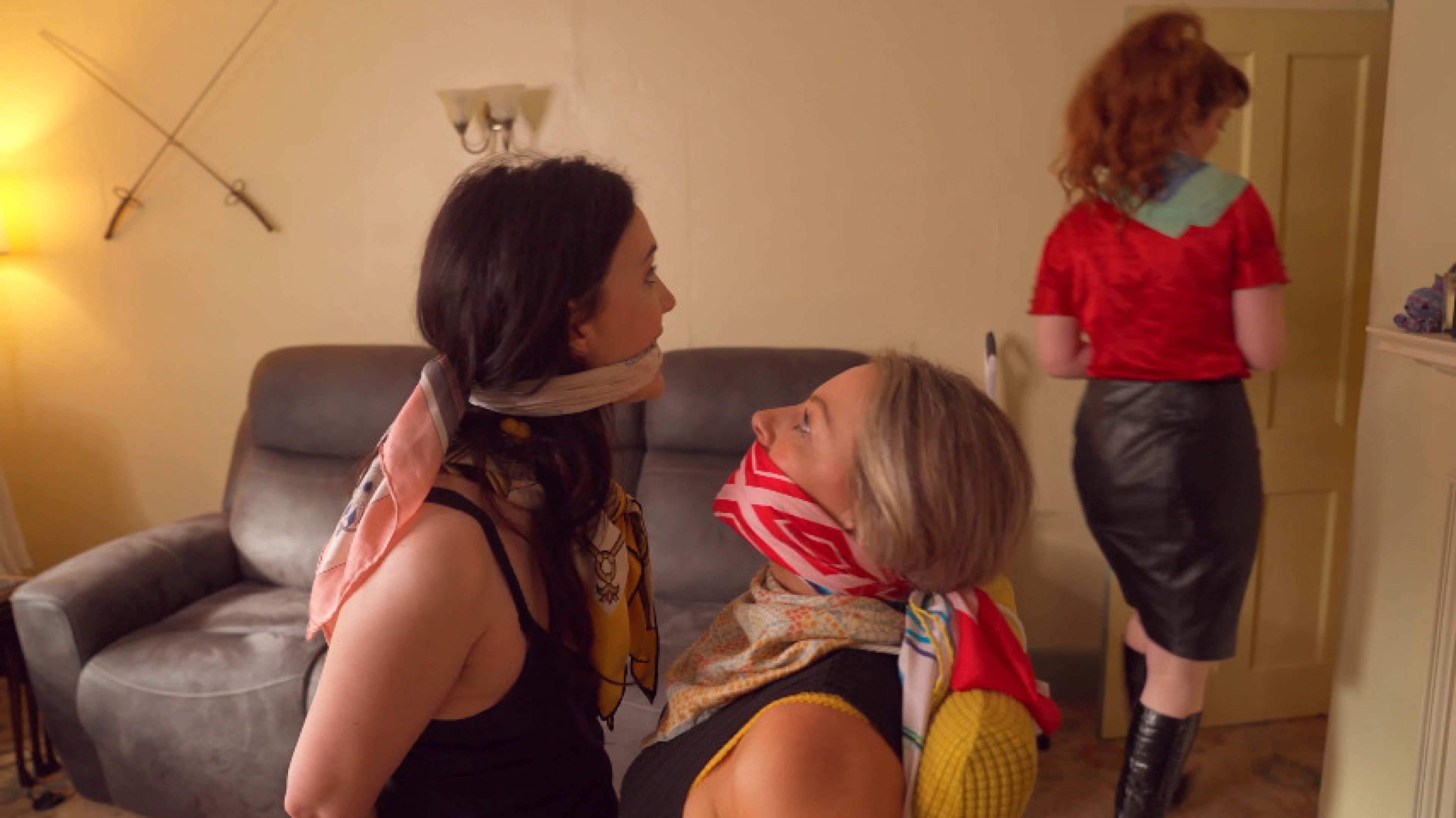 A Double-Crossing Silk Scarf Bondage Epic Part 2