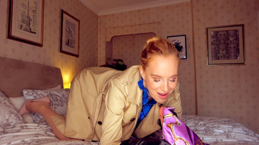 Blowjob with Leather Gloves &amp; Silk Scarf