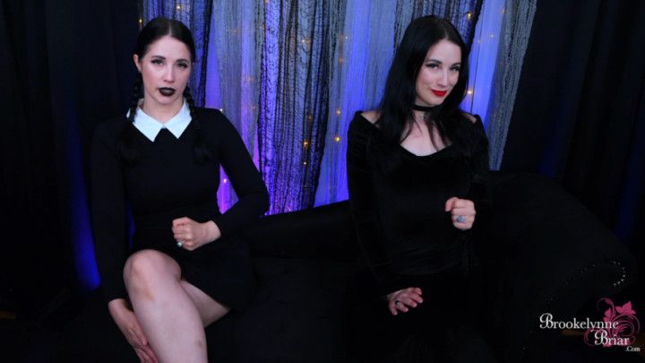 Double Jerk Instruction With Wednesday And Morticia