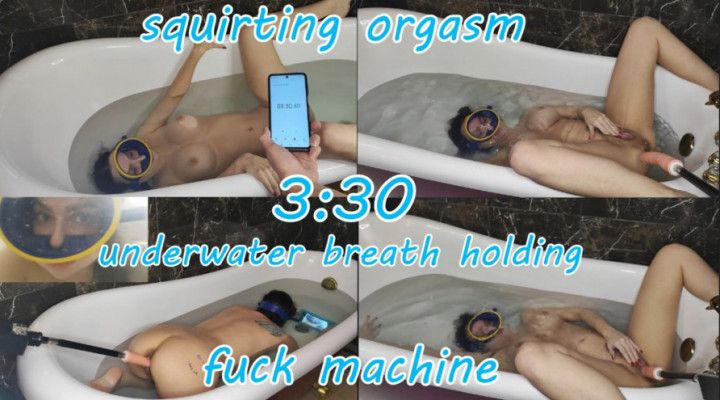 underwater fun with fuck machine and huge squirting orgasm