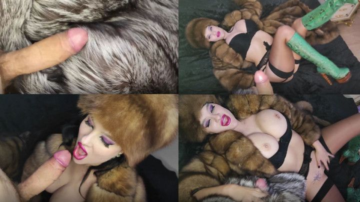 Man found my fur coat and cum on it