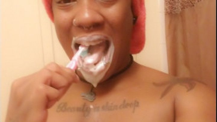 After the trap toothbrushing