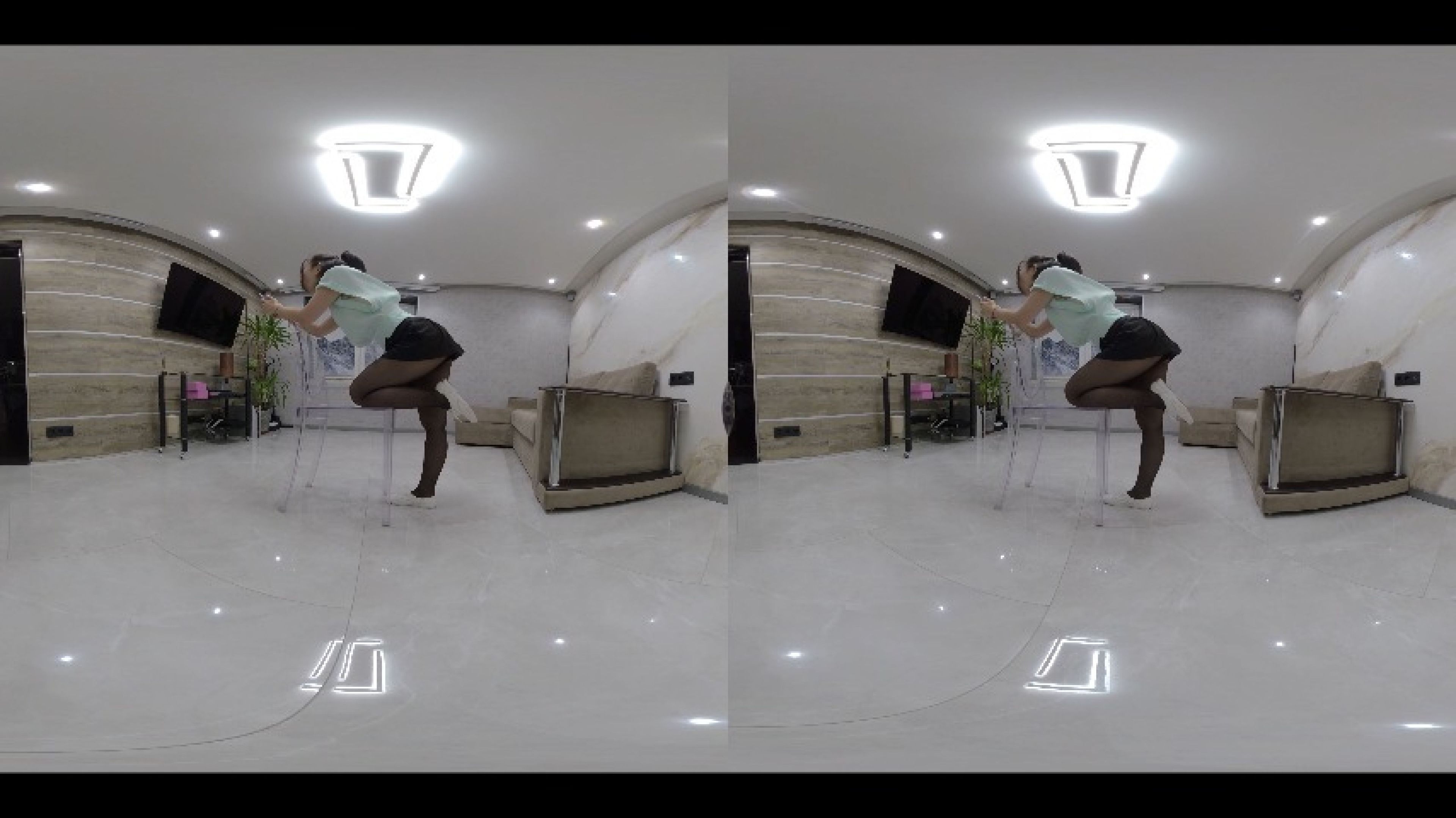 VR 180 3D 5.7K Legs. Pantyhose