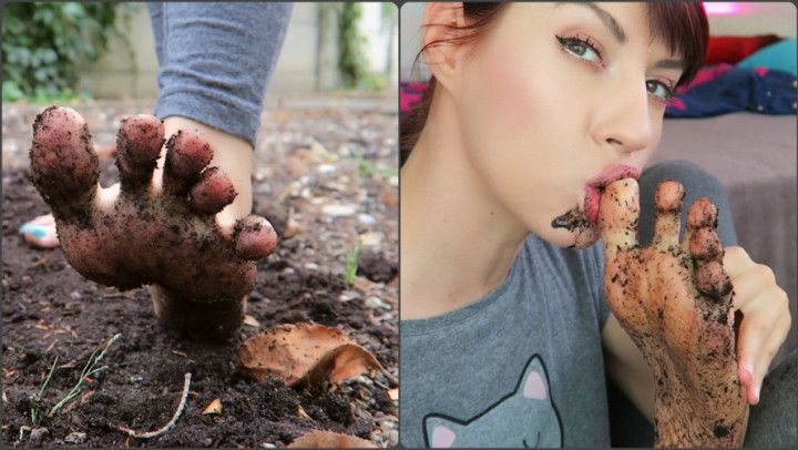 Dirty feet licking, toe suck. Barefeet