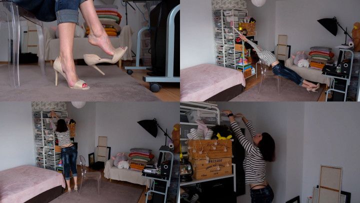 Heel tease, whale tail and belly flashing