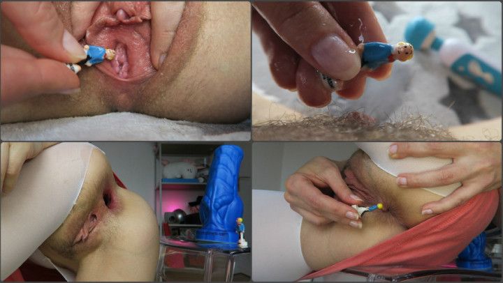 Giantess fucks her holes w/ tiny, orgasm