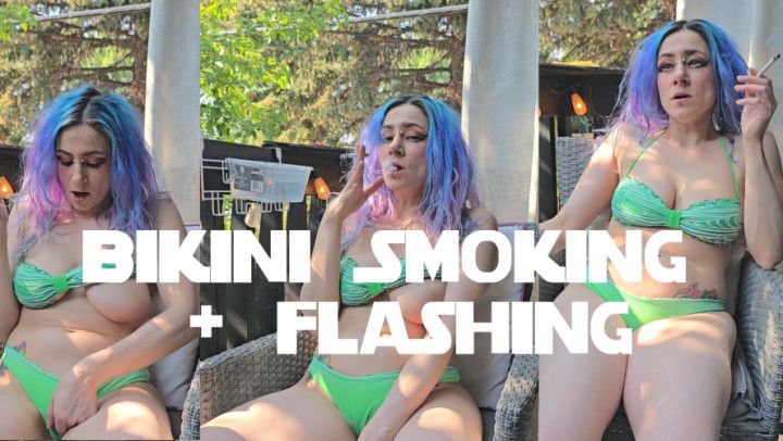 BIKINI SMOKING AND FLASHING