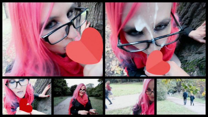 Super risky public blowjob huge facial