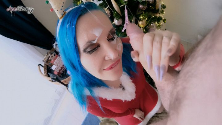 Christmas thick facial for Santa's helper